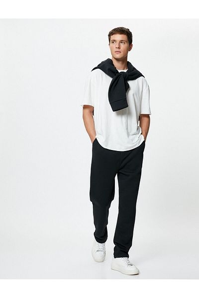 Koton Basic Sweatpants - Pocket Detail and Waist Laces