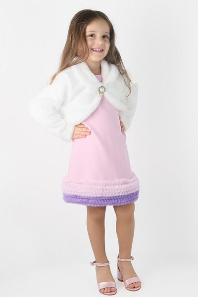 SIRRI Girl's Luna Long Sleeve Stylish Plush Bolero Jacket