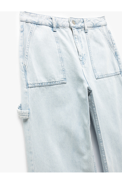 Koton Kesik Paça Pamuklu Regular Fit Denim Pantolon - Wide Leg Jeans