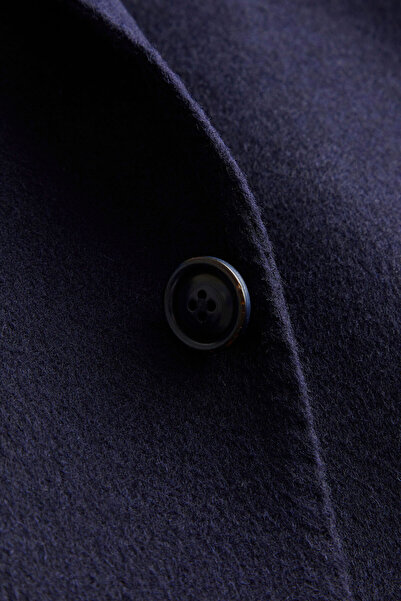 W Collection LACİVERT DÜĞMELİ YÜN/KAŞMİR CEKET