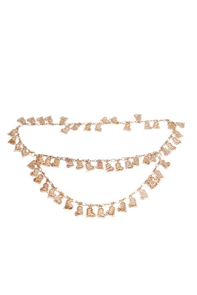 Sun Pieces Rose Gold / Light Gold Color Women's Chain Belt with Heart, Adjustable Waist Belt