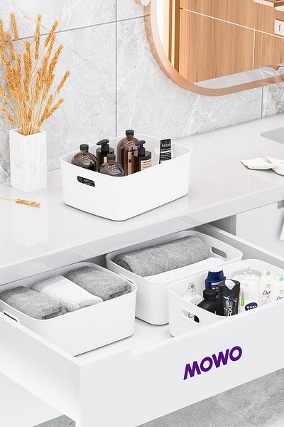 Mowo Home Retro 4-Piece 9.5 Lt Basket, Organizer, Drawer, Closet Organizer Box, Storage