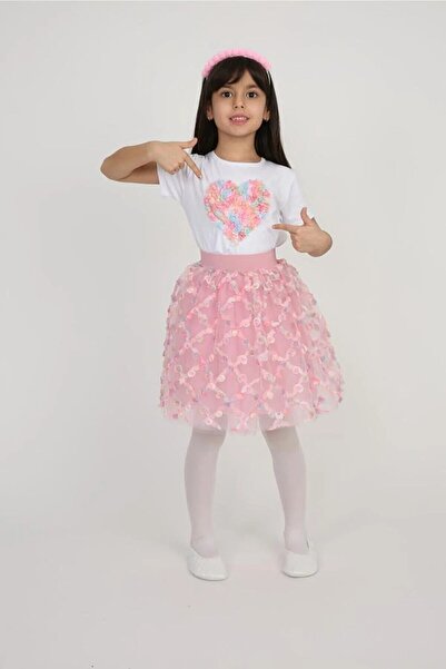 Nacar Kız Çocuk 23 Nisan 29 Ekim Gösteri Doğum Günü Kıyafeti Desenli Kısakol ...