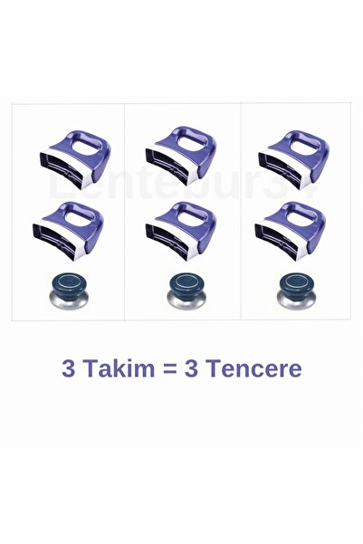Lentebur34 Tencere Tava ve Sahan Uyumlu Bakalit Kulp Seti Lacivert