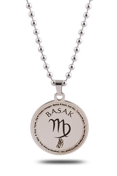 vogutima قلادة رجالية من الفولاذ - قلادة رجالية محفورة على شكل علامة زودياك