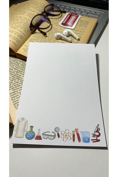 Handeto Kraft Chemistry Themed Notepad Pull Pull Notebook, Glue Memo Pad, A5 Notebook, Unlined Notebook