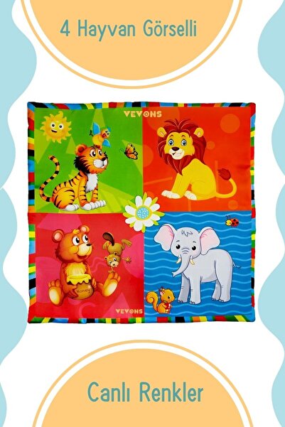 vevons Neşeli Hayvanlar Oyuncaklı Oyun Minderi Oyun Halısı