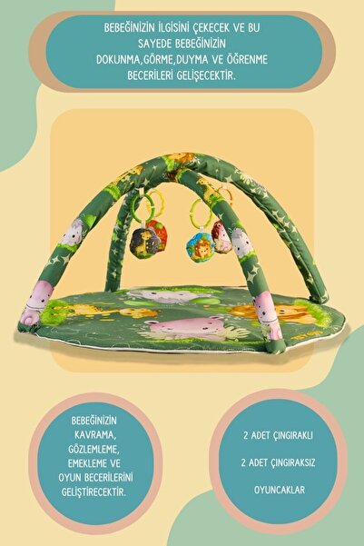 vevons Neşeli Hayvanlar Oyuncaklı Oyun Minderi Oyun Halısı