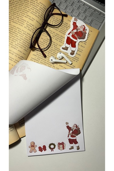 Handeto Kraft Bloc de note tematic de Crăciun și Anul Nou, bloc de note cu lipici, bloc de note cu lipici, A5, fără linii, bloc de note cu lipici