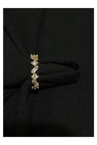 Vipfoni خاتم مطلي بالذهب من حجر الرغيف الفرنسي الملتوية