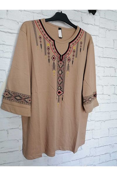 anne moda ankara Ολόσωμη καλοκαιρινή, βαμβακερή, χτενισμένη, άνετη μπλούζα