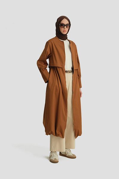 Armine Topcoat with Balloon Skirt 25Y8205 Tan