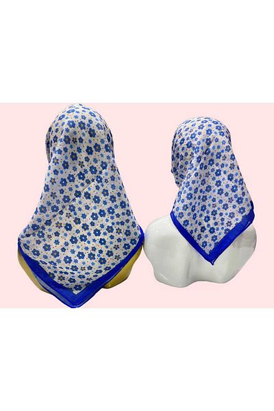 HURİSÖNMEZ Combinație mamă-fiică soră-soră eșarfă albastră cu flori sălbatice