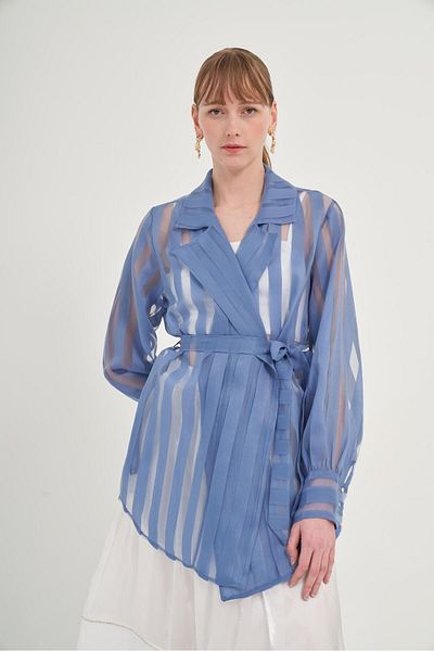 FTZ WOMEN Γυναικείο Καπάκι Organza Indigo 31044