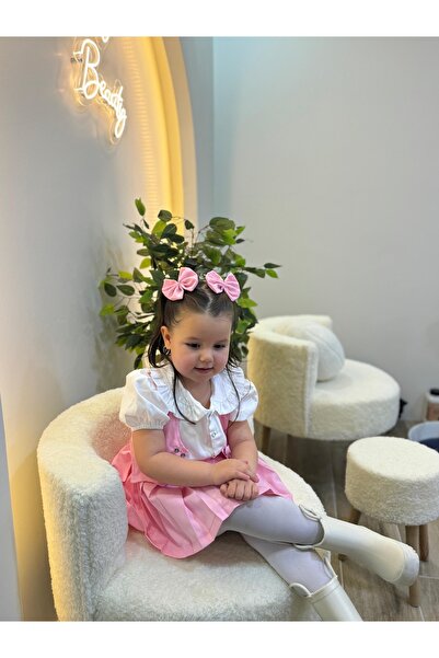 Tinypeople Girl Skirt Vest Shirt and Buckle Set Girl Child Stylish Suit Eid Suit