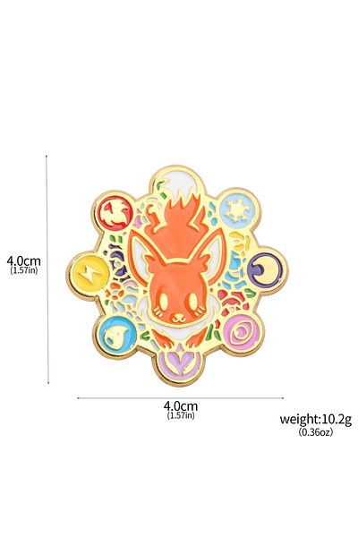 Choice Light Yellow Gold Color Animation Pokemon Brooch Monster Eevee Brooch Enamel Pin Badge Clothing Badg