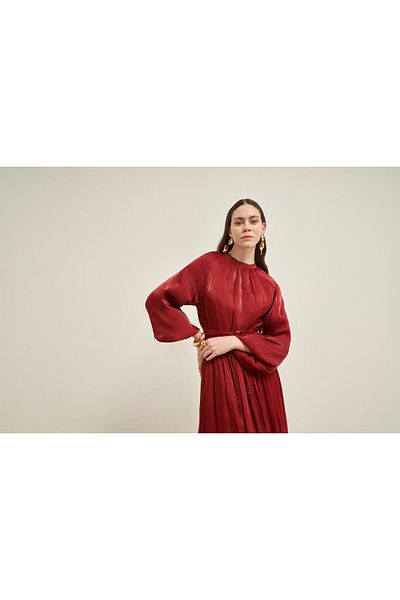 FTZ WOMEN Women's Ornagze Dress Claret Red 31018