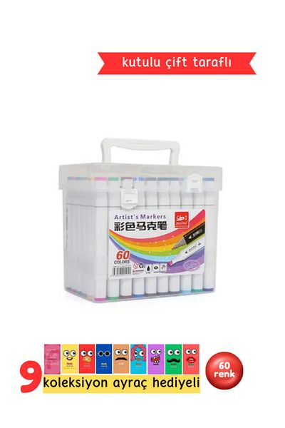 Touch Twin 60 Pieces Double Sided Professional Marker Paint Liner Set Boxed