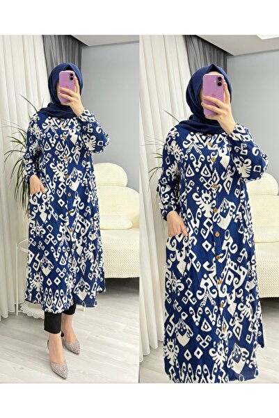 suphan tekstil Жіноча віскозна туніка з кишенями