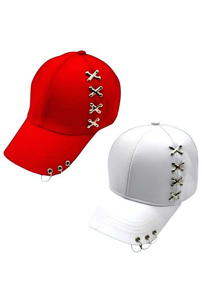 Trenderrs Комплект от 2 унисекс бейзболни шапки Punk Master