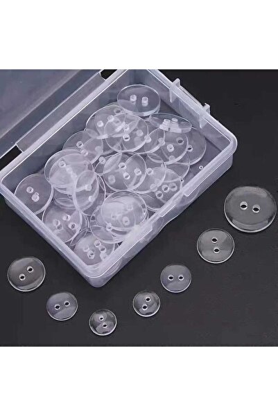fema aksesuar Şeffaf Düğme 18 Boy - 11,43mm 50 Adet ( Cam Düğme)
