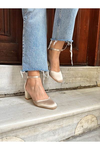Atelierby DS Skin Satin Bracelet Mary Jane Women's High Heels