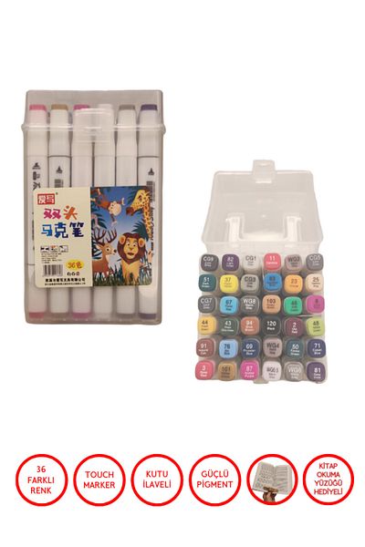 Touch Twin 36 Piece Double Sided Professional Marker Paint Liner Set Boxed