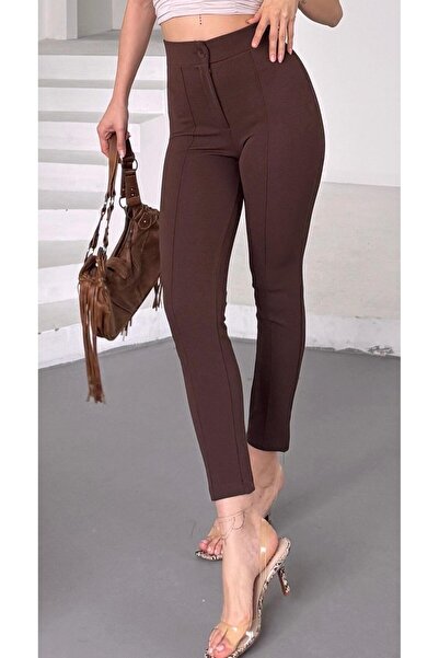 Paw Garage Kadın Diane Yüksek Bel Toparlayıcı Likralı Dar Paça Çimalı Kumaş Pantolon