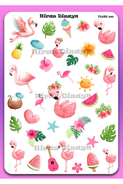 Hiras Dizayn 17x25cm velika ružičasta nalepnica sa flamingom, 36 komada, nalj...