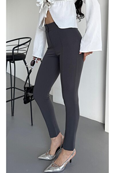 Paw Garage Women's Diane High Waist Recovery Lycra Narrow Leg Grass Fabric Pants