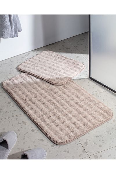 Madame Coco Reflet Bubble 2-Piece Bath Mat - Stone
