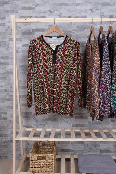 MUSTÜN Patterned Plus Size Blouse