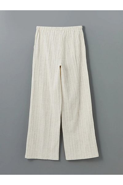 LC Waikiki Γυναικείο παντελόνι LCW Vision Beige Elastic Waist Linen Blend