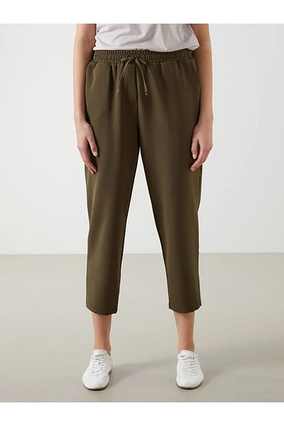 LC Waikiki Lcw Eco Khaki Women's Elastic Waist Pants