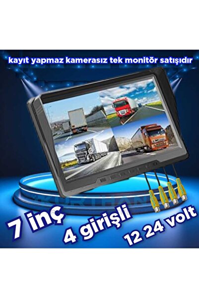 Twogo KAYITSIZ 4 KANALLI 7 İNÇ MONİTÖR  12 24 VOLT (KAMERASIZ)