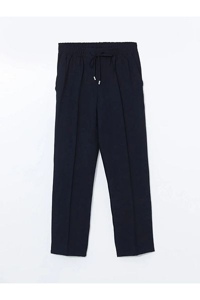LC Waikiki Lcw Modest Navy Blue Elastic Waist Women's Trousers