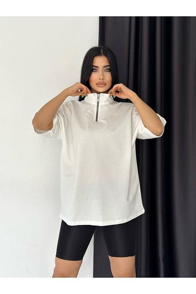 İLKCET MODA Μπλουζάκι Unisex Oversize με φερμουάρ