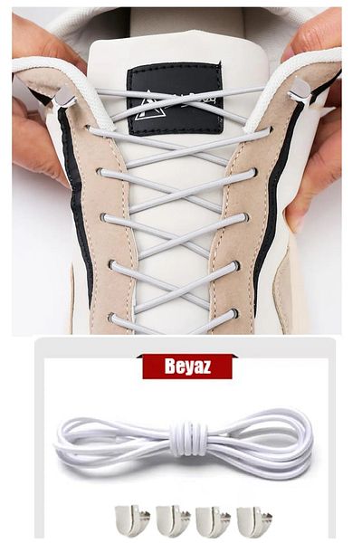 AiryFooT 100 cm Round Elastic Clip Sneaker Laces - 1 Pair