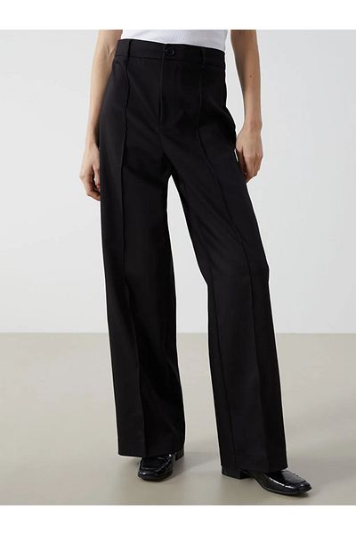 LC Waikiki Lcw Eco Black Narrow Fit Wide Leg Women's Trousers