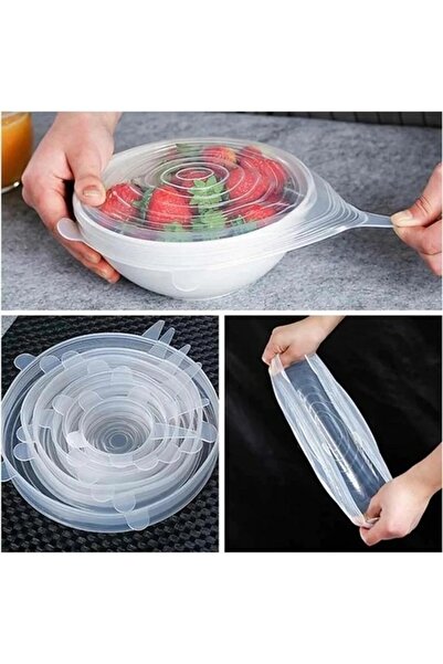 EUROLUXE 6Pcs Fresh Keeping Food Storage Stretch Cover Set Silicone Stretch Cover Food Cap