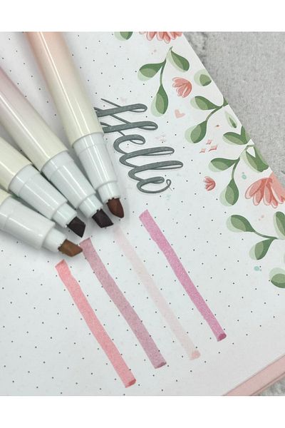ZeCo Collection Soft Pastel Colored 4-Piece Marker Pen Set Orange