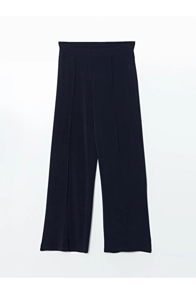 LC Waikiki Lcwaikiki Classic Navy Blue Elastic Waist Wide Leg Women's Trousers