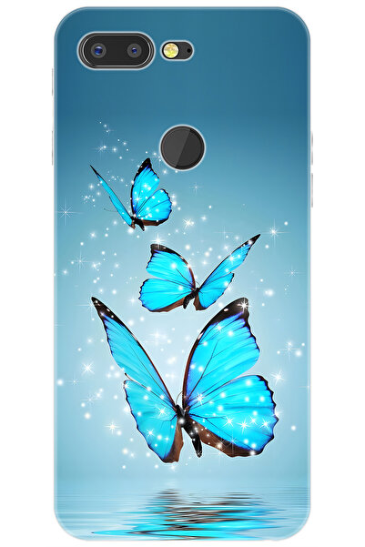General Mobile GM 9 PRO Uyumlu Kılıf Desen Baskılı Silikon Mavi Kelebek STK:7...