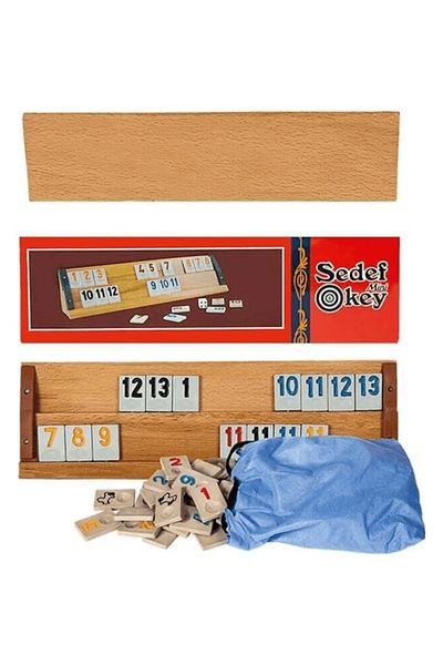 NEZADE STORE Workpiece Adult Medium Size Tree Okey Set (Lisinya)