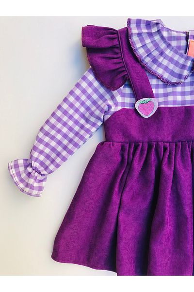TINY BEAR Girl's Checkered Shirt Dress