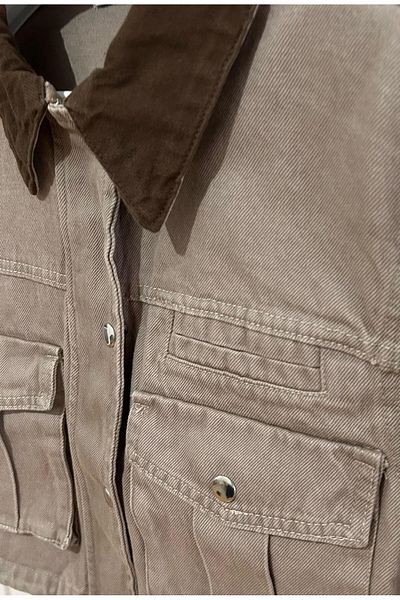 Souls Fruit Γυναικείο Καφέ Τσάντα Pocket Crop Jacket
