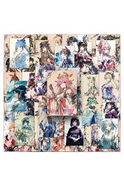 Major Selection Genshin Impact 50's Mega Sticker Set Σετ αυτοκόλλητων για φορητό υπολογιστή tablet