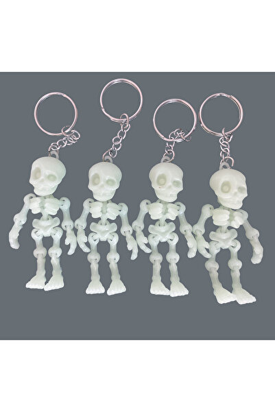 STLFLIX İSKELET ANAHTARLIK, GECE KARANLIKTA PARLAYAN FOSFORLU VE HAREKETLİ, O...