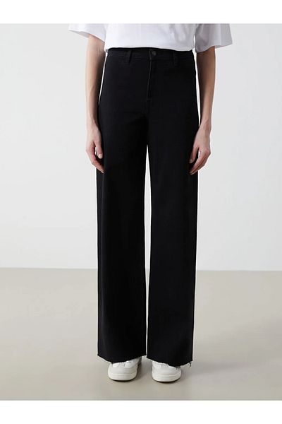 LC Waikiki Blugi LCW Pantaloni negri Wideleg pentru femei