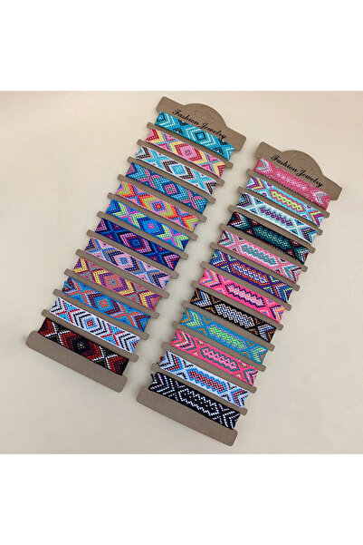 Choice SL0100-LingXing 12pcs random color bohemian rhombus braided Nepalese f...